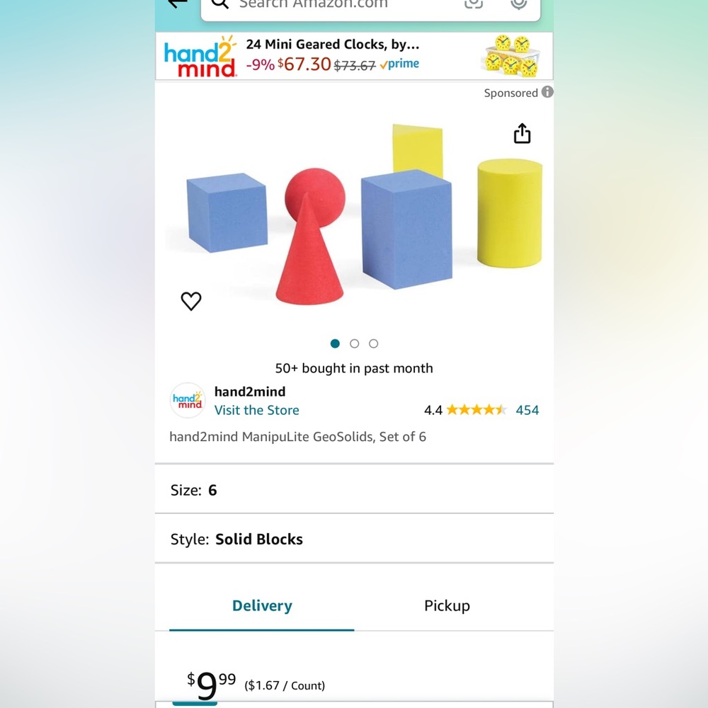 Hand2mind Geosolids set of 6